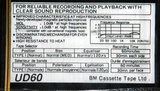 Compact Cassette BM UD 60 Type I Normal 1989 Unknown Country