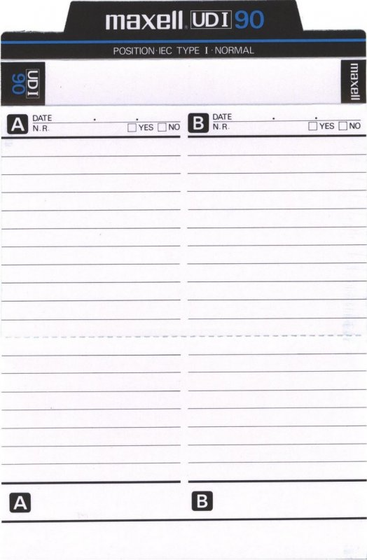 Compact Cassette Maxell UDI / UD1 90 Type I Normal 1985 Europe