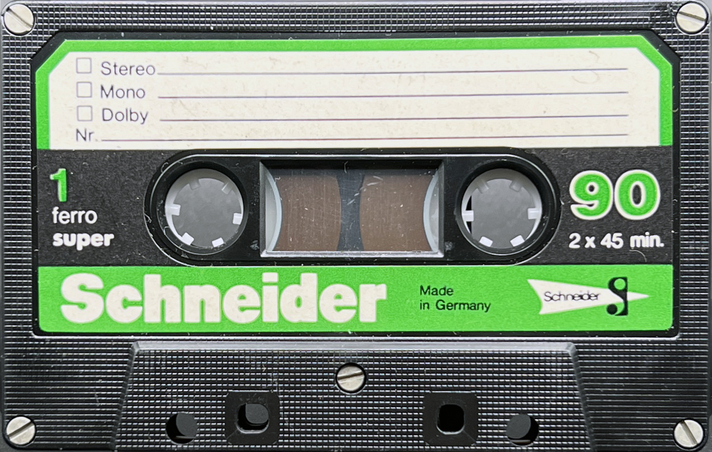 Compact Cassette Schneider 90 Type I Normal 1983 Europe