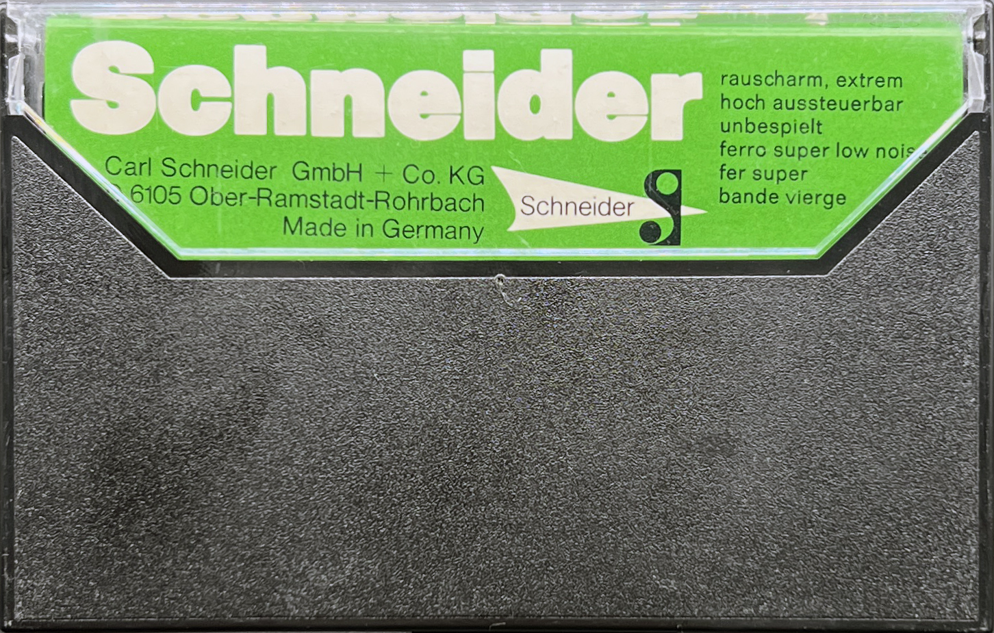 Compact Cassette Schneider 90 Type I Normal 1983 Europe