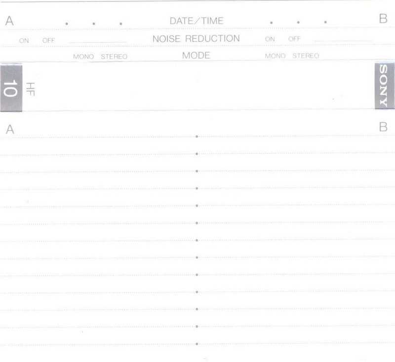 Compact Cassette Sony HF 10 Type I Normal 1986 Japan