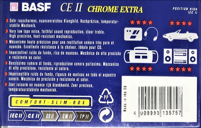 Compact Cassette BASF CE II Chrome Extra 90 Type II Chrome 1995 Europe