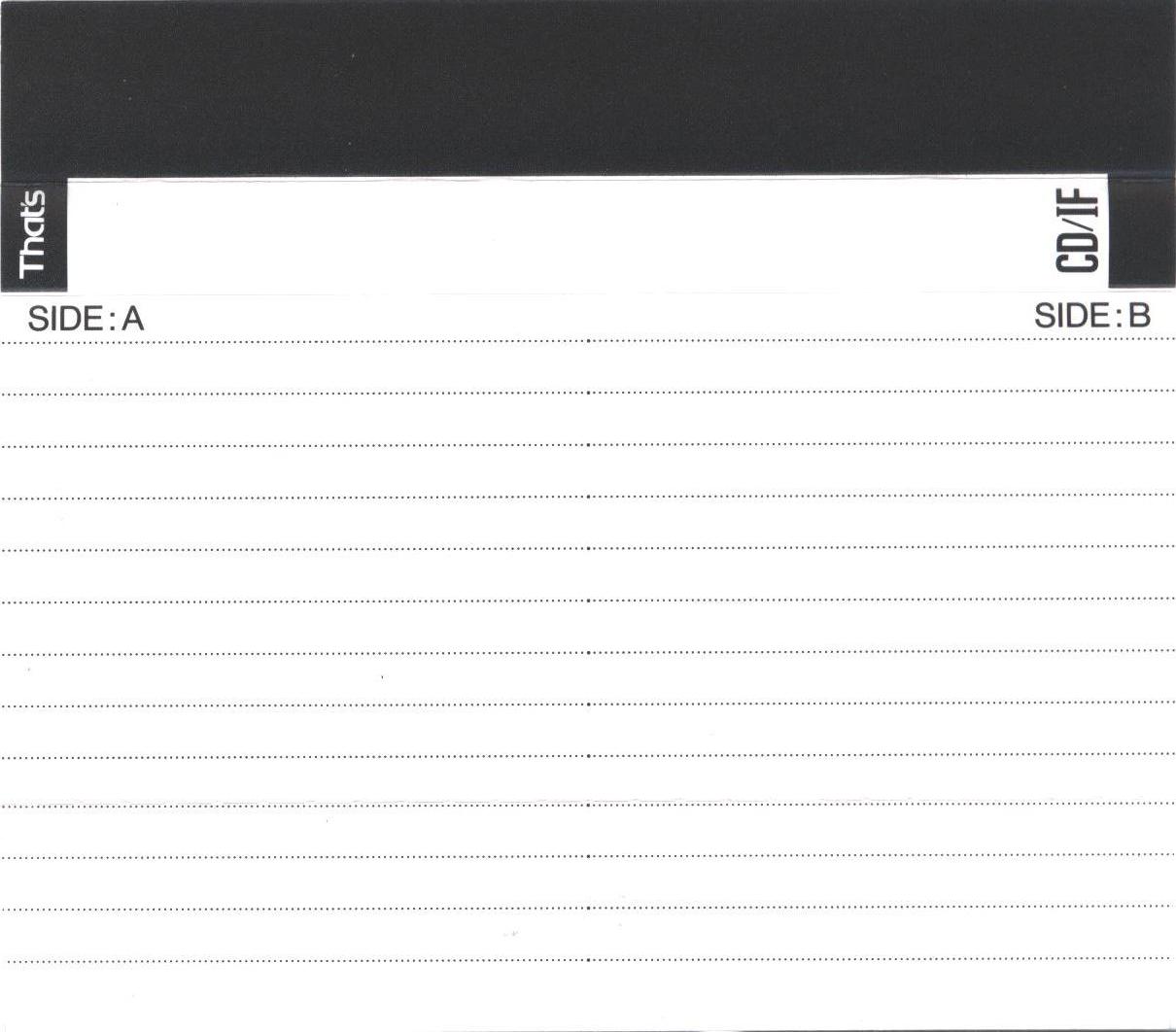 Compact Cassette Thats CD-IF 40 Type I Normal 1991 Japan