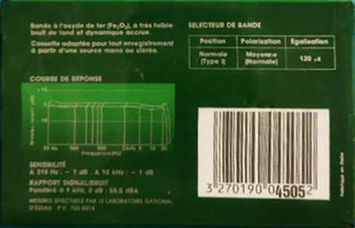 Compact Cassette Carrefour X-FE I 90 Type I Normal France