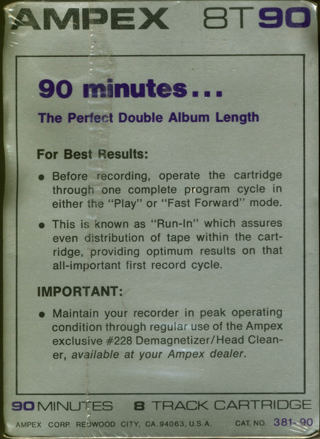 TRACK-8 Ampex 90 "8T" Type I Normal USA