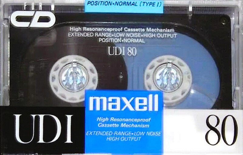 Compact Cassette Maxell UDI / UD1 80 Type I Normal 1989 Japan