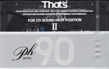 Compact Cassette Thats PH-II 90 Type II Chrome 1989 Japan