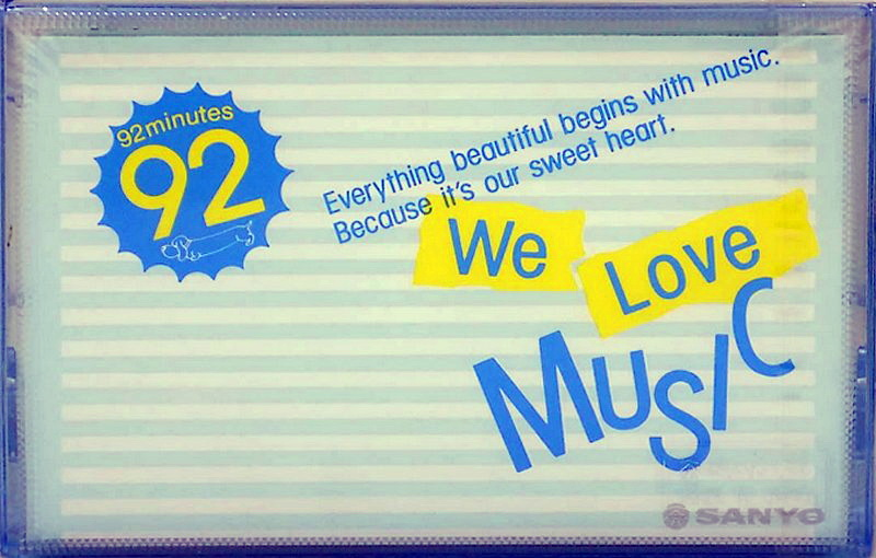 Compact Cassette Sanyo We Love Music 92 "Blue" Type I Normal 1986 Japan