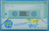 Compact Cassette Sanyo We Love Music 92 "Blue" Type I Normal 1986 Japan