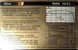 Compact Cassette RAKS HD-XII 60 Type II Chrome 1988 Europe