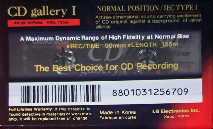 Compact Cassette Goldstar CD Gallery 90 Type I Normal 1994 Canada