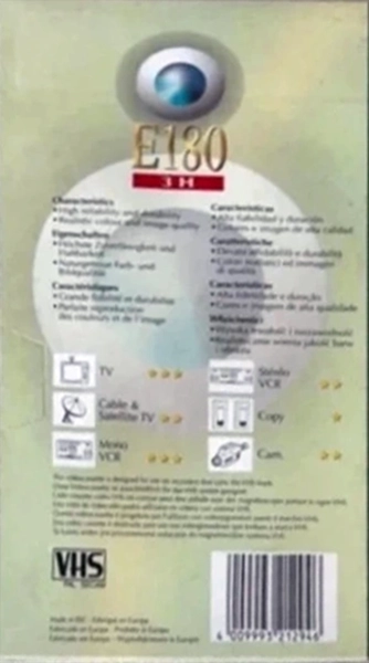 VHS, Video Home System Basic Line 180 Type I Normal Europe