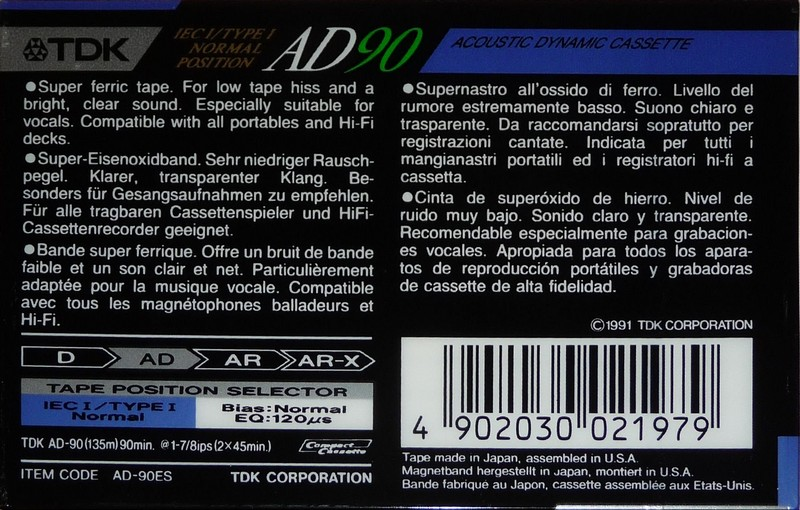 Compact Cassette: TDK  - AD 90