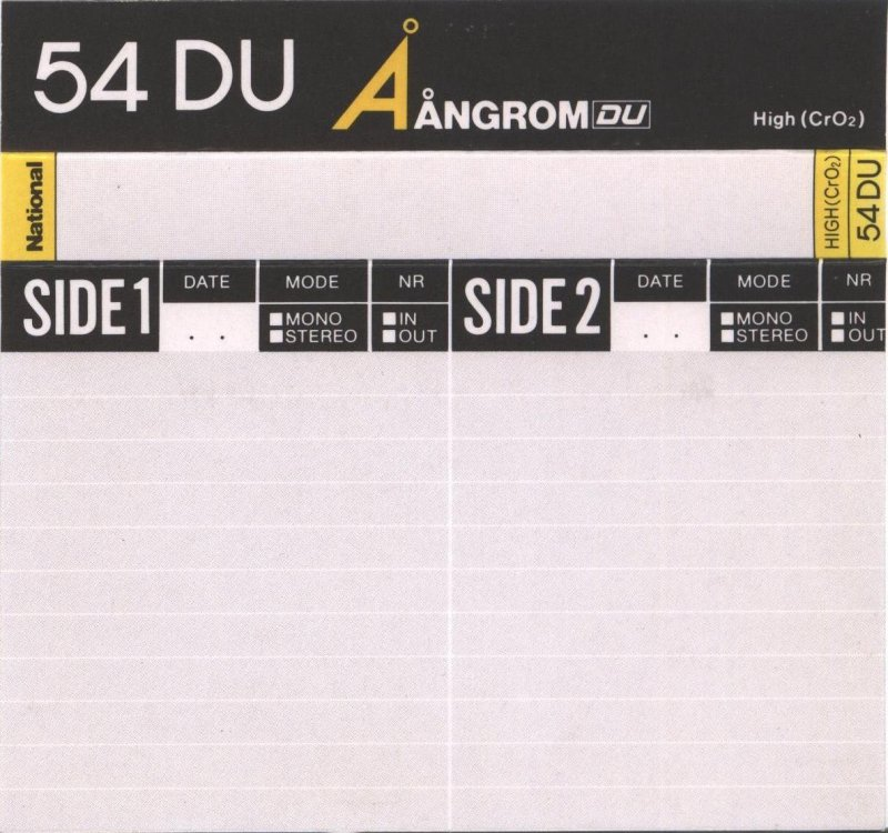 Compact Cassette National Angrom DU 54 "RT-54DU" Type II Chrome 1984 Japan