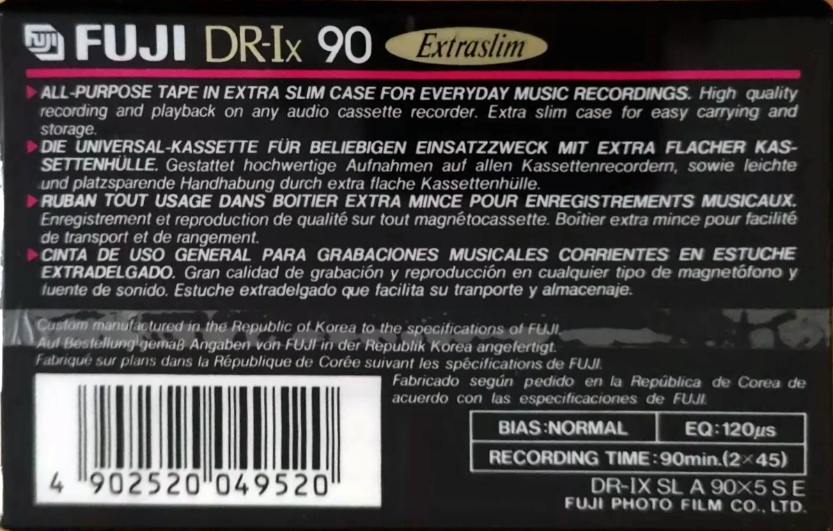 5 pack Fuji DR-Ix 90 Type I Normal 1992 Europe