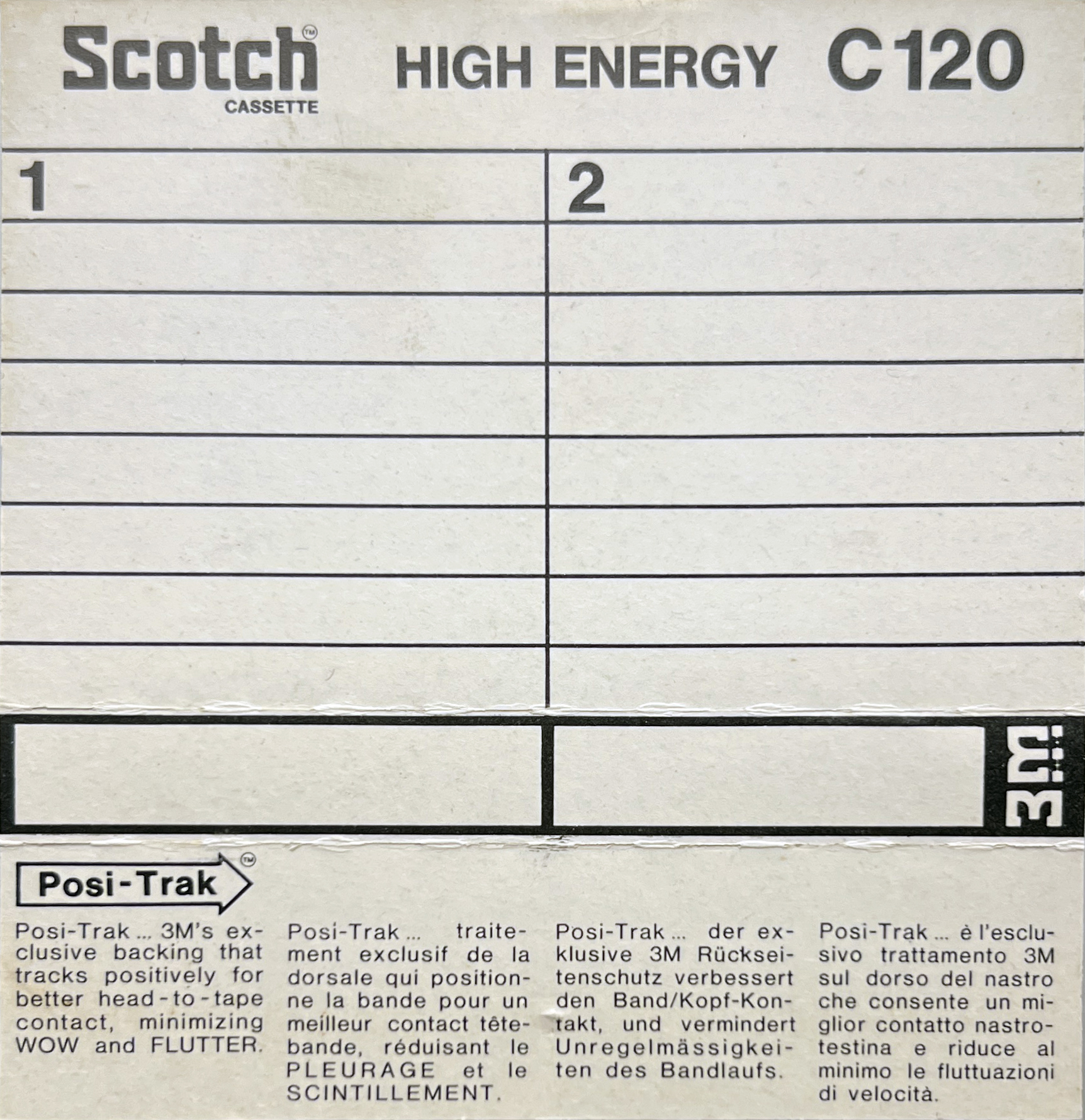 Compact Cassette Scotch High Energy 120 Type I Normal 1975 Europe