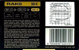 Compact Cassette RAKS SD-X 46 Type II Chrome 1990 Europe