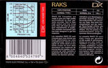 Compact Cassette RAKS DX 60 Type I Normal 1993 Europe