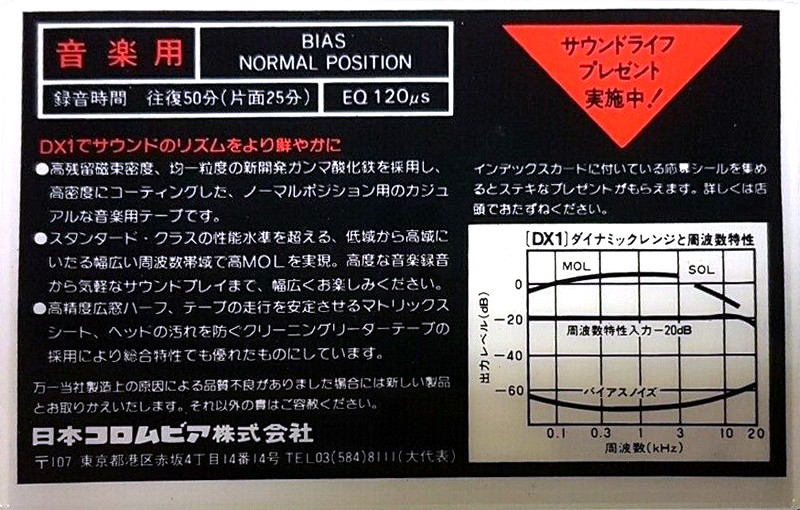 Compact Cassette: Nippon Columbia / Denon Denon - DX1 50