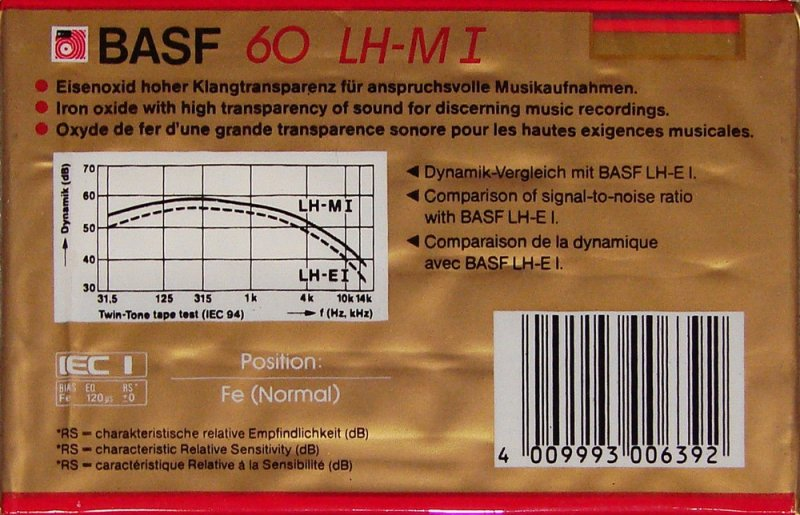 Compact Cassette: BASF  - LH Maxima I 60