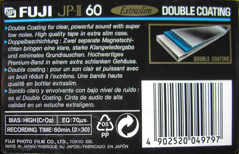 Compact Cassette Fuji JP-II 60 Type II Chrome 1992 Europe
