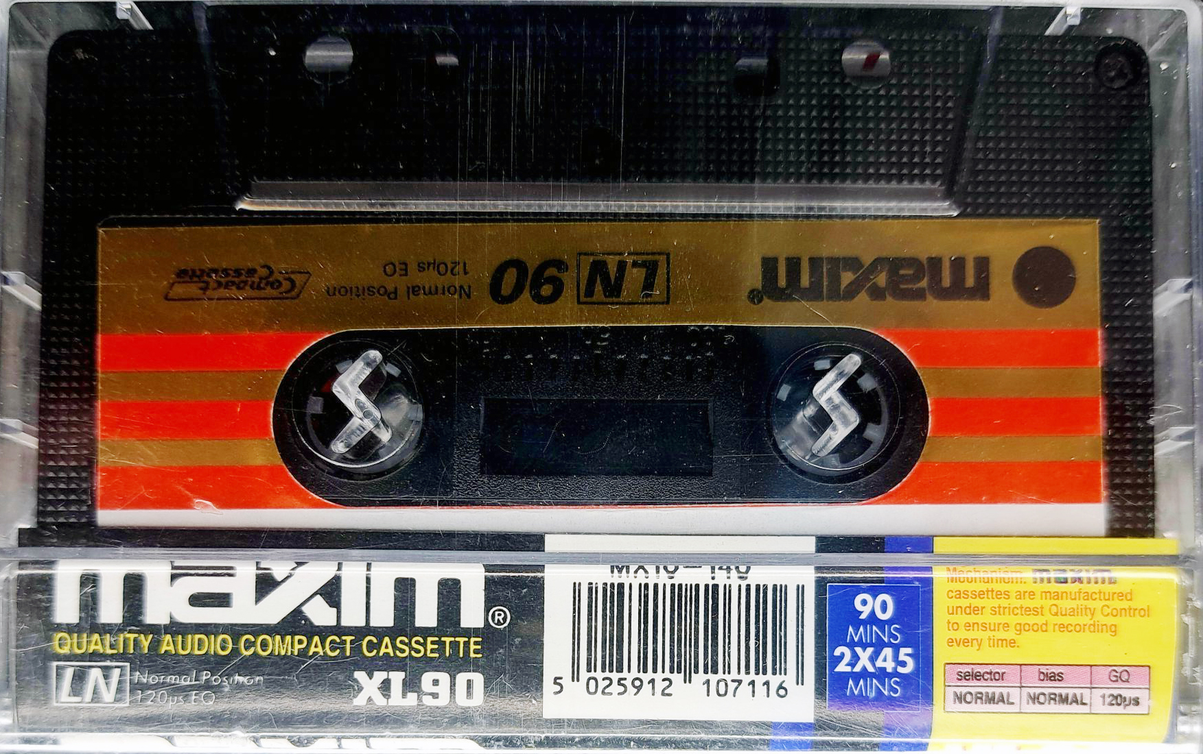 Compact Cassette Maxim XL 90 Type I Normal 1986 UK