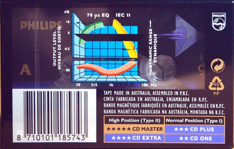 Compact Cassette Philips CD Master 90 Type II Chrome 1994 Europe