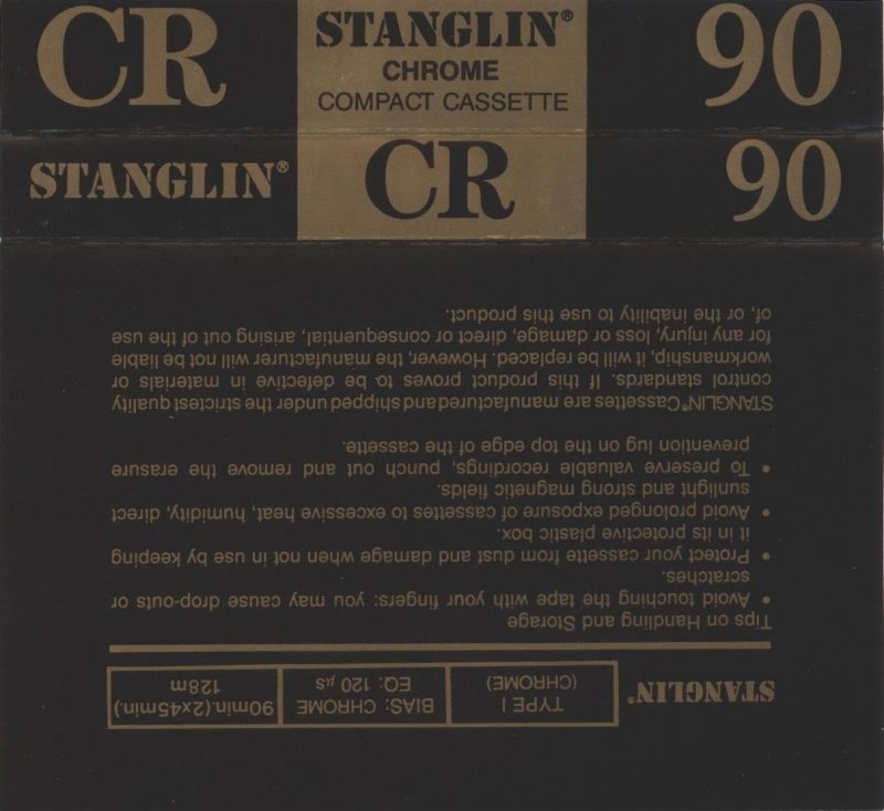 Compact Cassette Stanglin CR 90 Type II Chrome Hong Kong