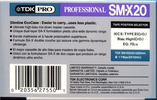 Compact Cassette TDK PRO SM-X 20 "SM-X20" Type II Chrome 1997 North America