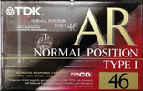 Compact Cassette TDK AR 46 "AR-46R" Type I Normal 1992 Japan