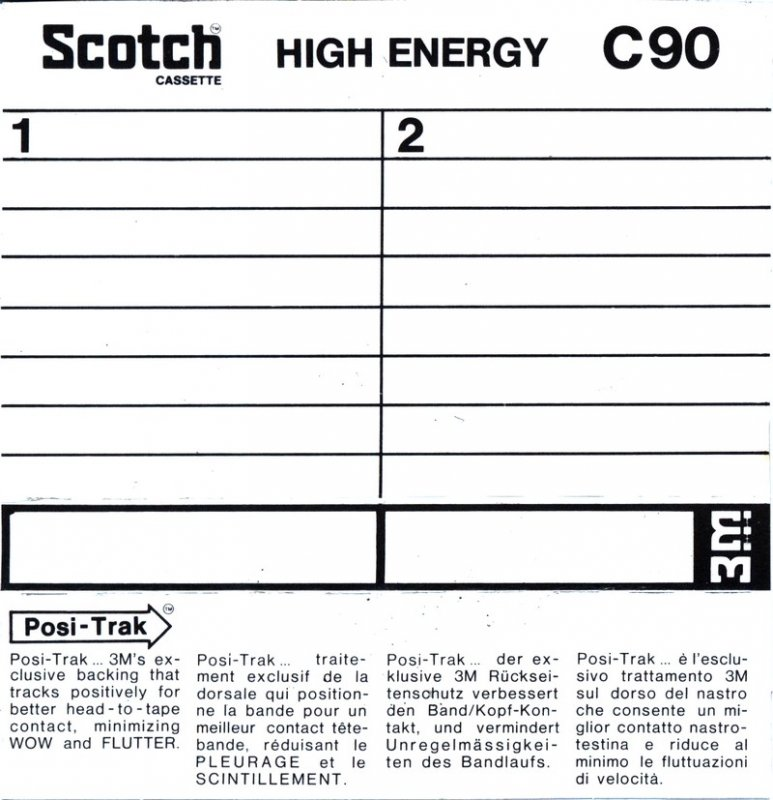 Compact Cassette Scotch High Energy 90 Type I Normal 1976 Europe