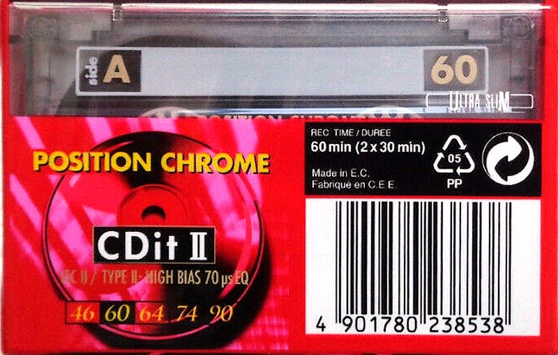 Compact Cassette Sony CDit II 60 Type II Chrome 1992 Europe