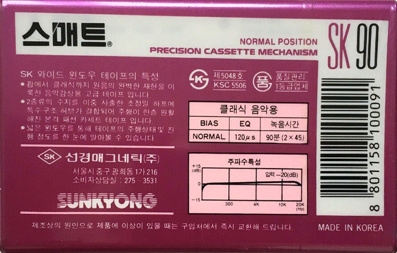 Compact Cassette: Sunkyong Magnetic Limited (SKM) Smat - SK 90