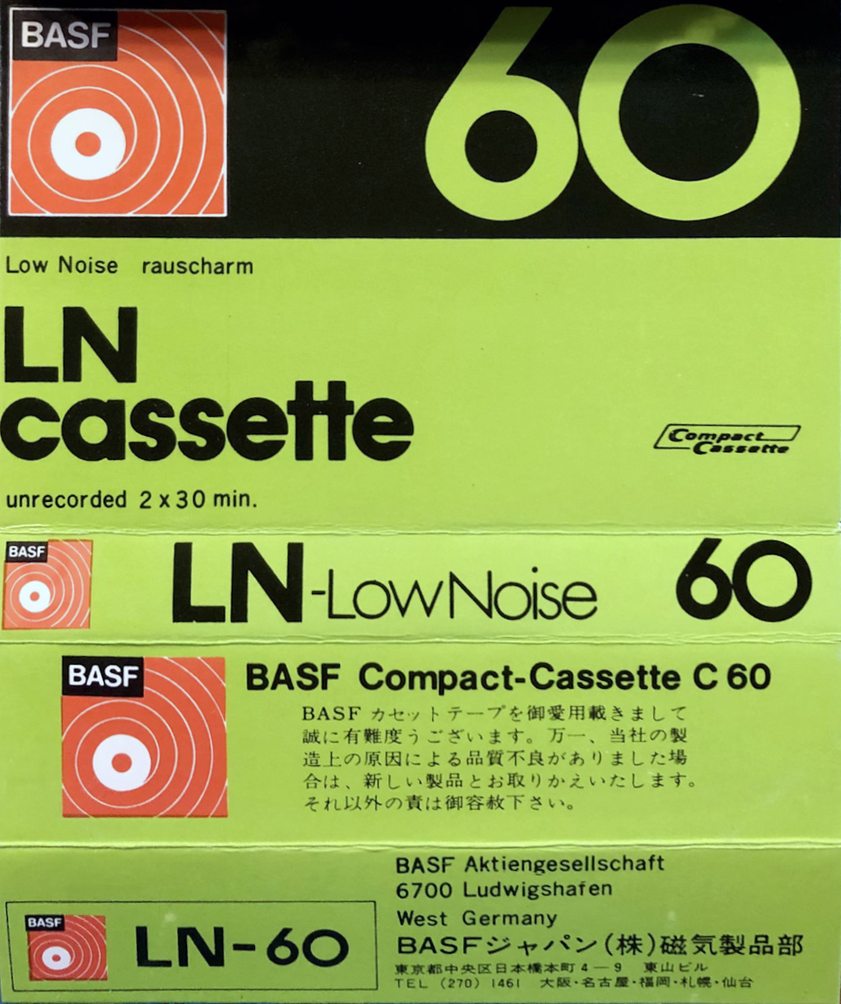 Compact Cassette BASF LN 60 Type I Normal 1975 Japan