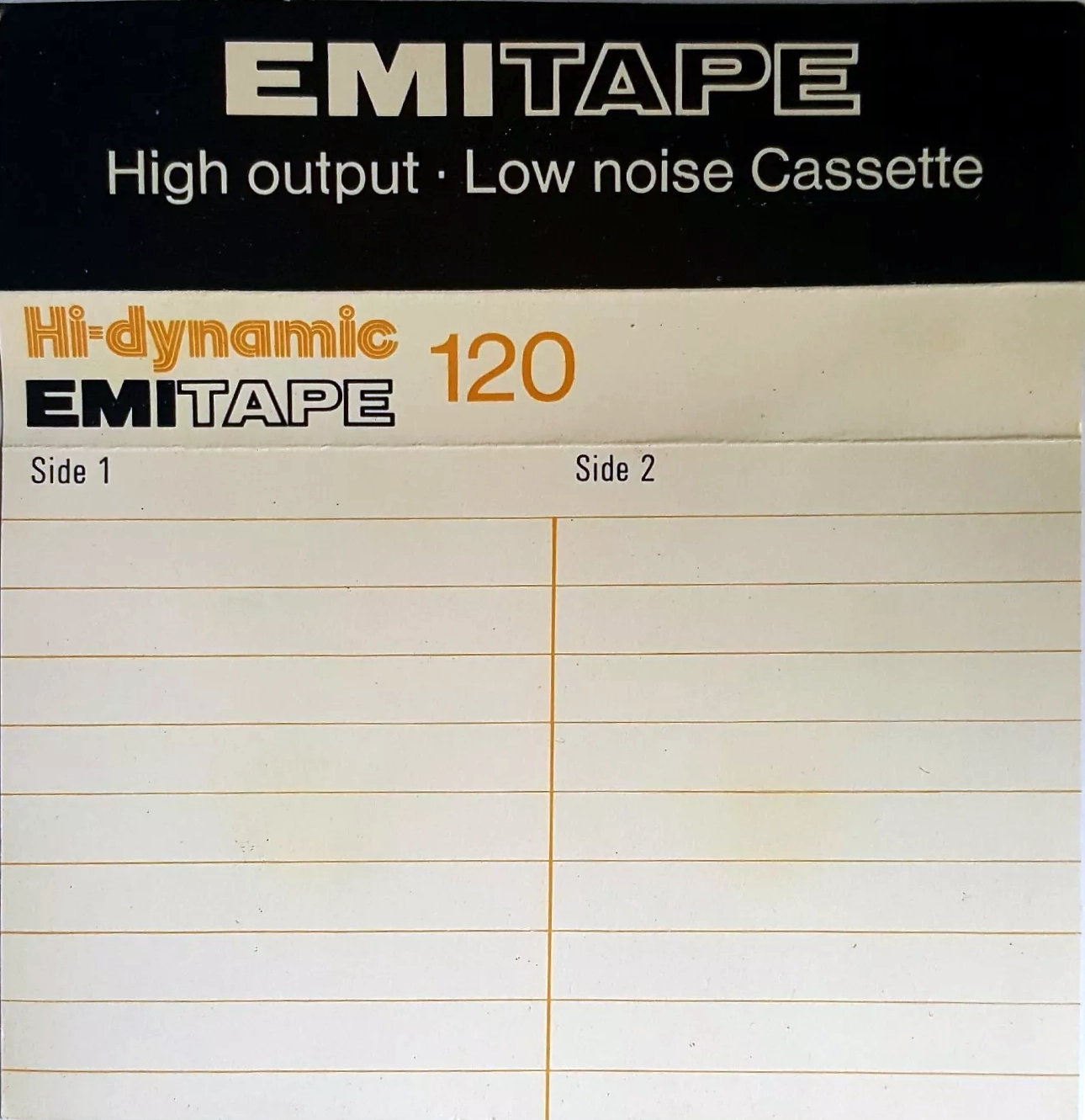 Compact Cassette EMITAPE HI-DYNAMIC 120 Type I Normal 1976 Europe