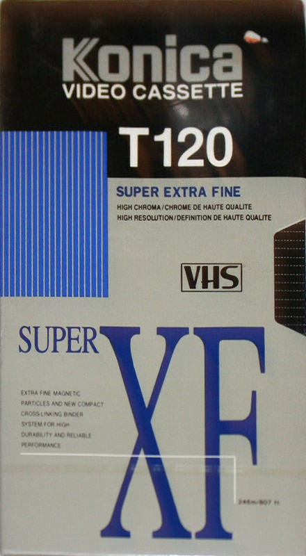 VHS, Video Home System Konica Super XF 120 "T120 SXF-A" Type I Normal 1990 North America