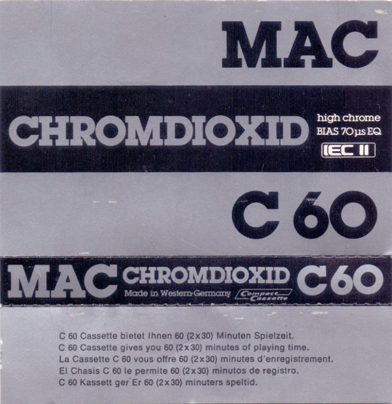 Compact Cassette Mac 60 Type II Chrome 1980 Europe