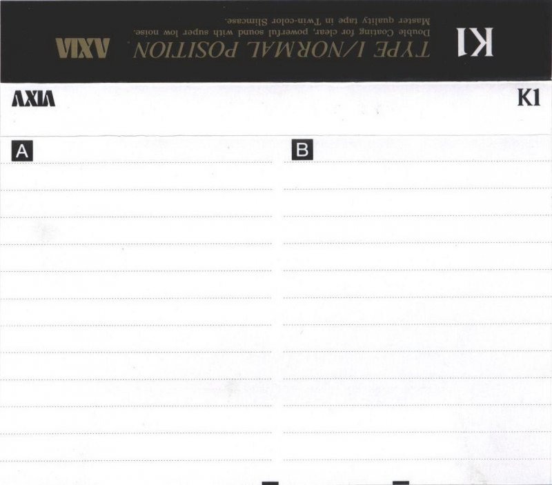 Compact Cassette AXIA K1 64 "K1A 64" Type I Normal 1993 Japan