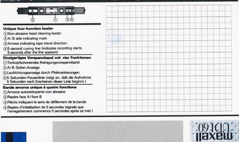 Compact Cassette Maxell UDI / UD1 60 Type I Normal 1988 Europe