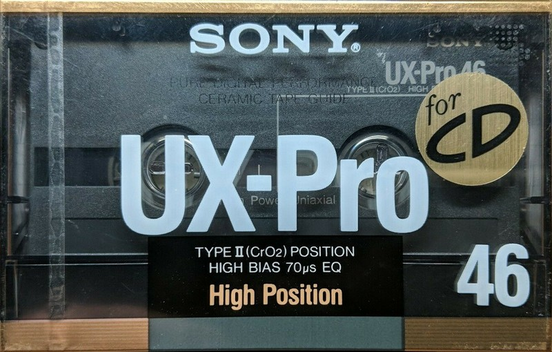 Compact Cassette Sony UX-Pro 46 "UX-PRO46A" Type II Chrome 1988 Japan