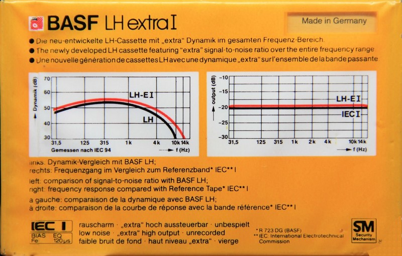 Compact Cassette BASF LH Extra I 90 "Large Window" Type I Normal 1984 Germany