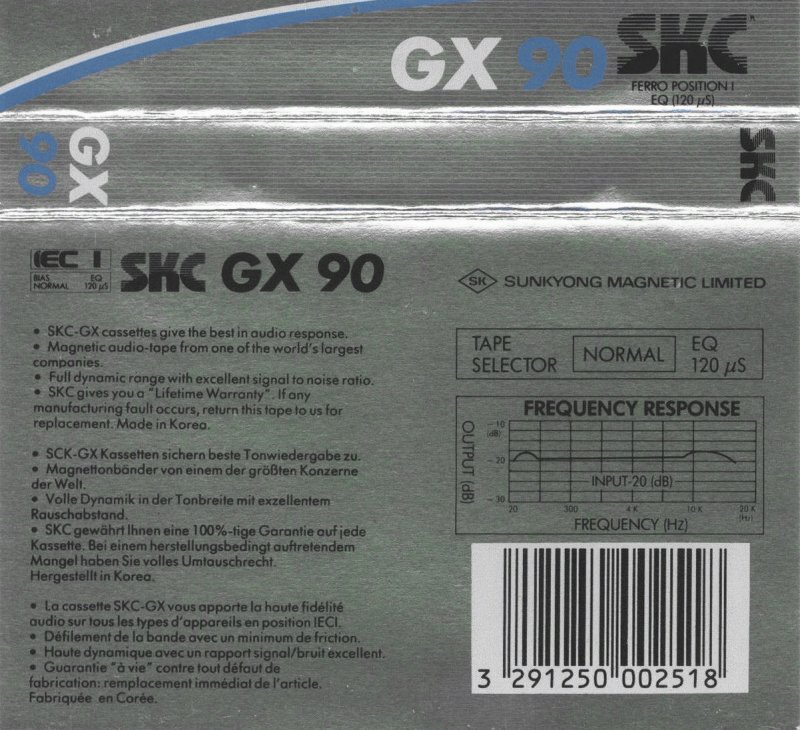 Compact Cassette: Sunkyong Magnetic Limited (SKM) SKC - GX 90