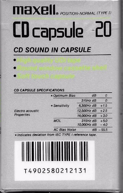 Compact Cassette: Maxell / Hitachi Maxell - CD Capsule 20