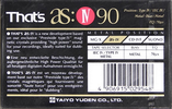 Compact Cassette Thats AS IV 90 Type IV Metal 1990 Europe