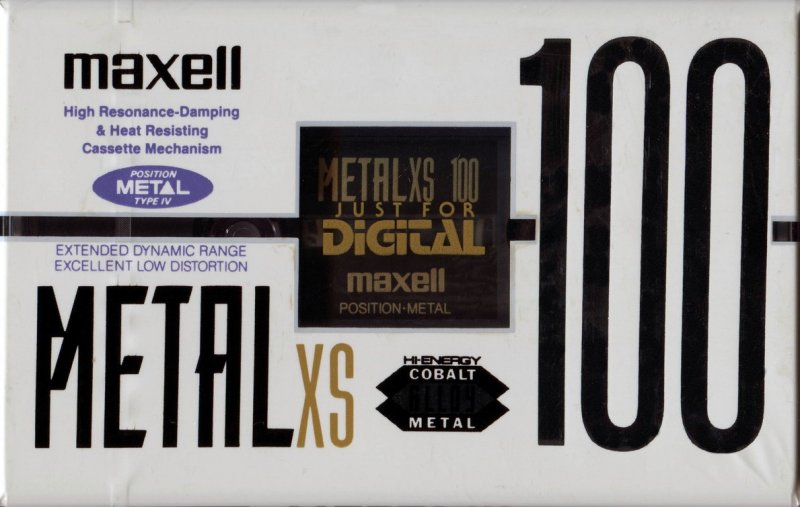 Compact Cassette Maxell Metal XS 100 "METAL XS 100" Type IV Metal 1992 Japan