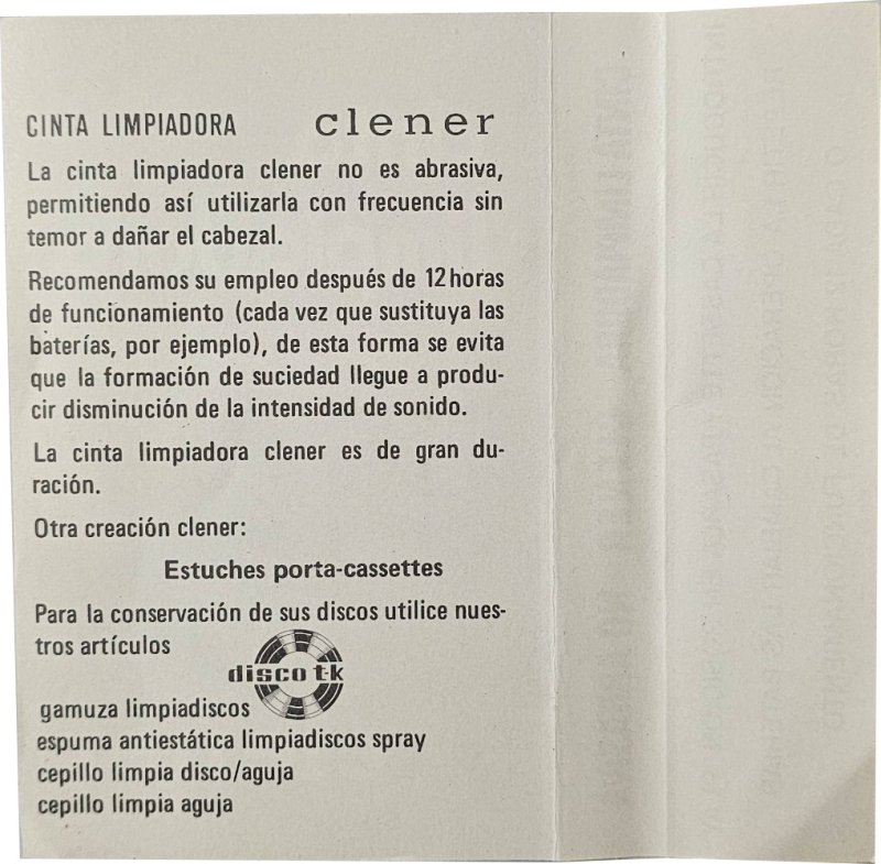 Compact Cassette Vda Miguel Roca Cleaning Cassette Spain