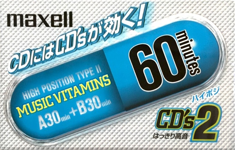 Compact Cassette Maxell CD`s II / CD`s 2 60 "CDS2-60N Music Vitamins" Type II Chrome 2000 Japan