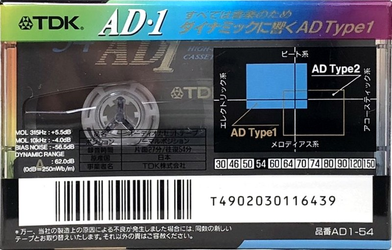 Compact Cassette: TDK  - AD1 54