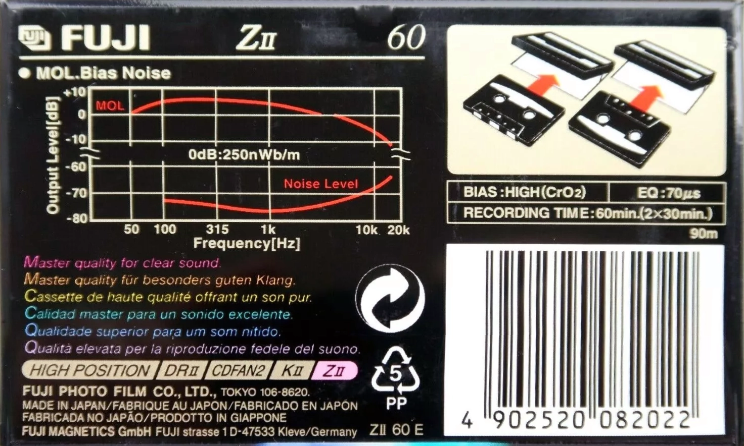 Compact Cassette Fuji Z II 60 Type II Chrome 1998 Europe