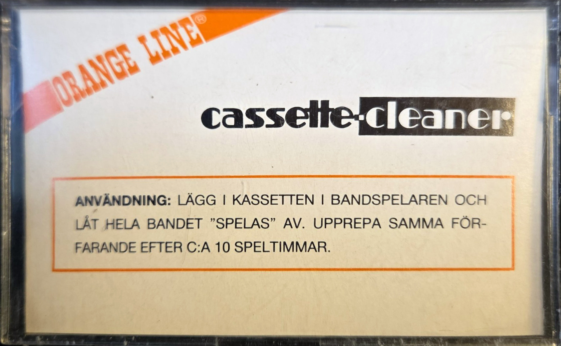 Compact Cassette Orange Line Cleaning Cassette Sweden